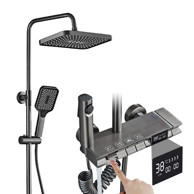 Edelstahl Duschsystem mit Thermostat inkl Temperatur LED-Display Verstellbare - Bild 1 von 4