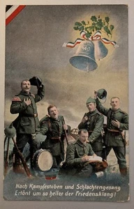 Antike 1917 WWI Deutsche Propaganda Postkarte Reichsflagge Pickelhaube Helme - Bild 1 von 2