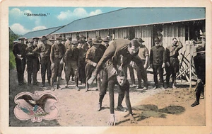 PRIMERA GUERRA MUNDIAL VINTAGE POSTAL SOLDADOS JUGAR RANA SALTARINA RECREACIÓN 091124 T - Imagen 1 de 2