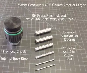 Arbor Press Magnetic Pin Press 1/2" Chuck Tool, APMT0.5 - Picture 1 of 6
