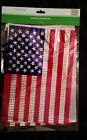 2 American Patriotic Metallic Flag Banner  12 Ft.  Plastic, Red White Blue, New