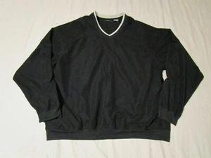 George Golf Pullover V-Neck Black Pullover Windbreaker Jacket Men's Large 42/44 - Picture 1 of 4