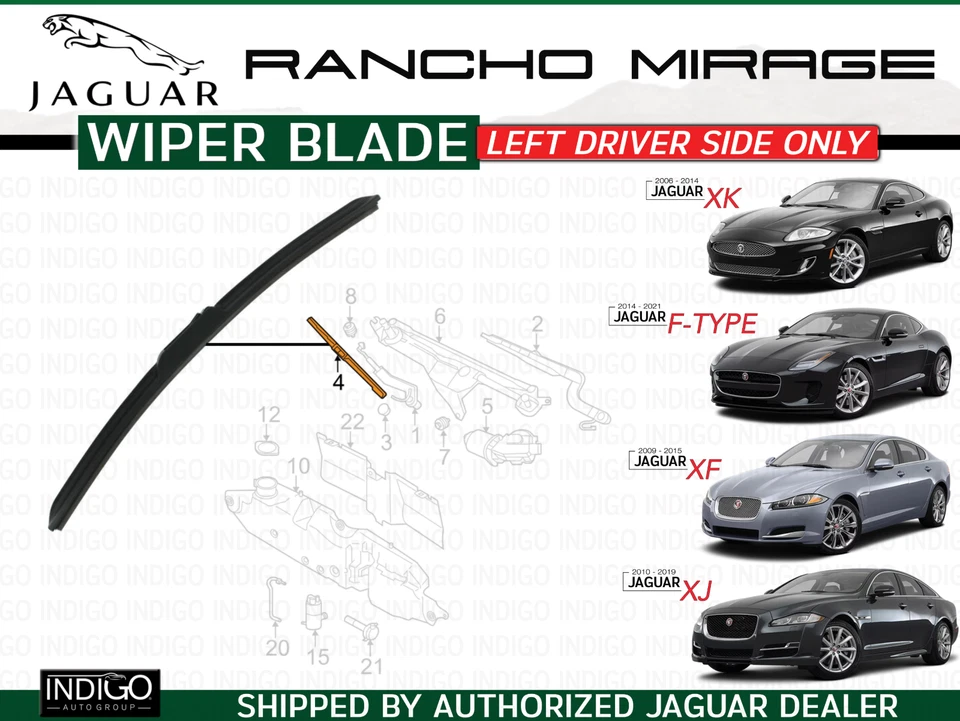 Limpiaparabrisas JAGUAR OEM 14-17 tipo F lado izquierdo del conductor C2P1270 Foto 1 de 3