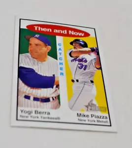 2001 TOPPS HERITAGE - MIKE PIAZZA AND YOGI BERRA THEN AND NOW CARD TH 1 - Picture 1 of 4
