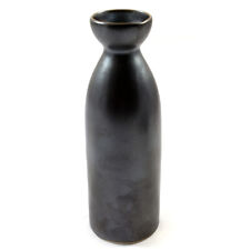 Sake Bottle -Japanese Matt Silver Glazed Ceramic Rice Wine Jug
