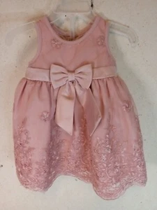 Katy M Light Mauve Dress Size 6 To 9 Months Beautiful Lace Detailed With Bow - Picture 1 of 8
