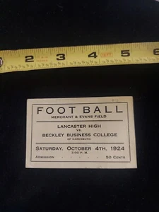 Lancaster High Vs Beckley Business College Oct 4 1924 Football Ticket Harrisburg - Picture 1 of 2