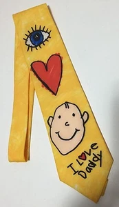 Ralph Marlin Loni A Luna Krawatten Herren kurz gelb Väter Geschenk I Love Daddy - Bild 1 von 3