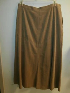 NWT JM COLLECTION TAN FULL FLARED Skirt Womens SIZE 14 PETITE - Picture 1 of 3