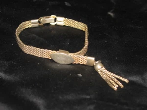 JUDY LEE Bracelet signed Fashion Designer Golden Jewelry ZGold Tone Mesh Tassle  - Picture 1 of 7