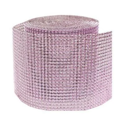 4.75" x 10 yards DIAMOND MESH WRAP ROLL RHINESTONE BLING RIBBON, 24 rows!  - Image 1 of 4