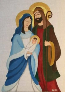 Needlepoint Handpainted Christmas Raymond Crawford Holy Family 9x13 - Picture 1 of 1