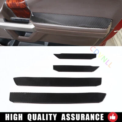 Tira de panel de reposabrazos de puerta interior de auto de fibra de carbono real para Ford F-150 2015-2020 Foto 1 de 4
