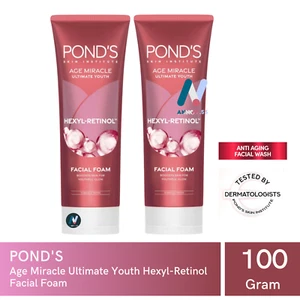 POND'S Age Miracle Facial Foam Brightening Fine Line Anti-Aging Collagen 2X 100g - Picture 1 of 23