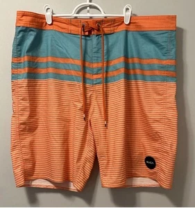 RVCA Boardshorts 40 Men’s Vintage Stretch VA Striped Swim Trunks Drawstring Surf - Picture 1 of 11