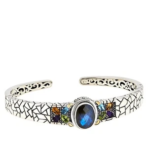 Bali RoManse Sterlingsilber Labradorit und Multigem Arm Manschette Armband 6-3/4" - Bild 1 von 2
