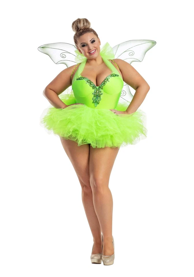 Mujer Talla Grande Tinker Bell Tink Disfraz Hada Vestido Halloween Foto 1 de 1