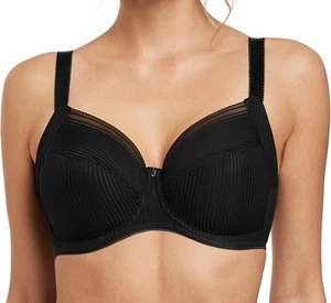 Reggiseno donna Fantasie coppa completa supporto laterale fusione tuffo ferretto nero 36F nuovo con etichette - Foto 1 di 15