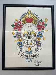 Sugar Skull Tattoo Wall Art Print Framed Canvas Picture Poster Home Decor - Picture 1 of 5