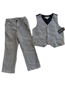 Cherokee Boys Seersucker Suit 5T Blazer 4T Pants Outfit Set 4T Easter Spring - Picture 1 of 8