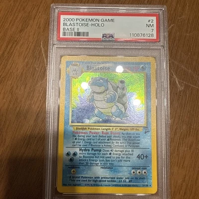 2000 Pokémon Blastoise hologram near Mint base set 2  psa graded 7 card 2/130  - Image 1 of 4