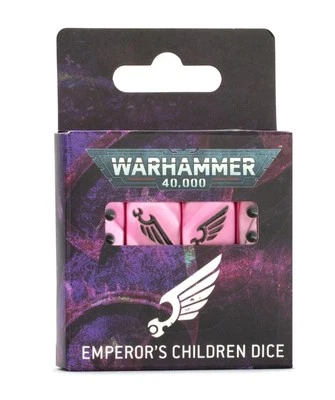 GAMES WORKSHOP NEW Warhammer 40k Emperors Children Dice. limited edition Slaanesh pink csm