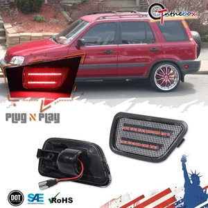 Luces de señalización laterales LED rojas lentes transparentes para Honda CR-V 1997-2001 traseras izquierda y derecha - Imagen 1 de 10