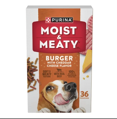 Purina Moist & Meaty Dry Dog Food Soft Beef Burger with Cheddar Cheese 6 oz 36PK - Image 1 of 4