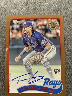 Tristan Gray 2024 Topps 35th Anniversary Autograph RC /50 Gold Tampa Bay Rays - Image 1 of 4