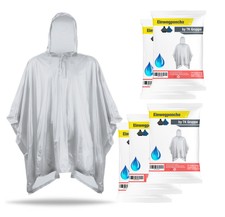 10x Regenjacke transparent Regenponcho Einweg Regencape Poncho Regenmantel