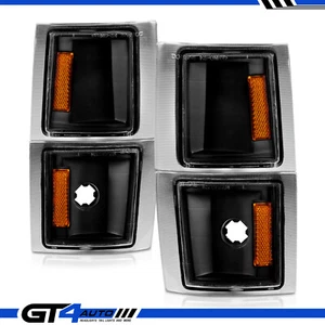 For 1994-1998 Chevy C/K 1500 2500 Silverado Suburban Tahoe Black Corner Lights - Picture 1 of 5
