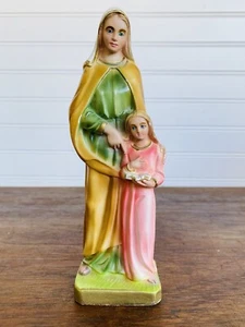 Vintage 1979 St. Anne & Kind Jungfrau Maria Kolumbien Statue religiöse Statue Italien - Bild 1 von 15