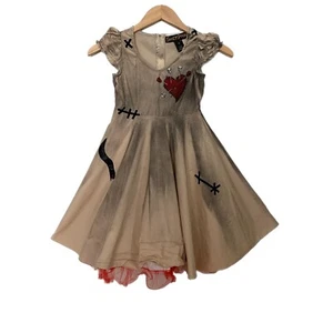 Sweet Spooks Chasing Fireflies Voodoo Doll Girl's Lined Halloween Costume Size 8 - Foto 1 di 7
