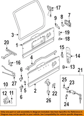 Used Rear Cargo Door Door Assembly Back fits: 1998 Isuzu RODEO 4 Dr back mounted - Imagem 1 de 2