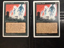 Magic the Gathering Animate Dead X 2. Fourth edition Mint never played