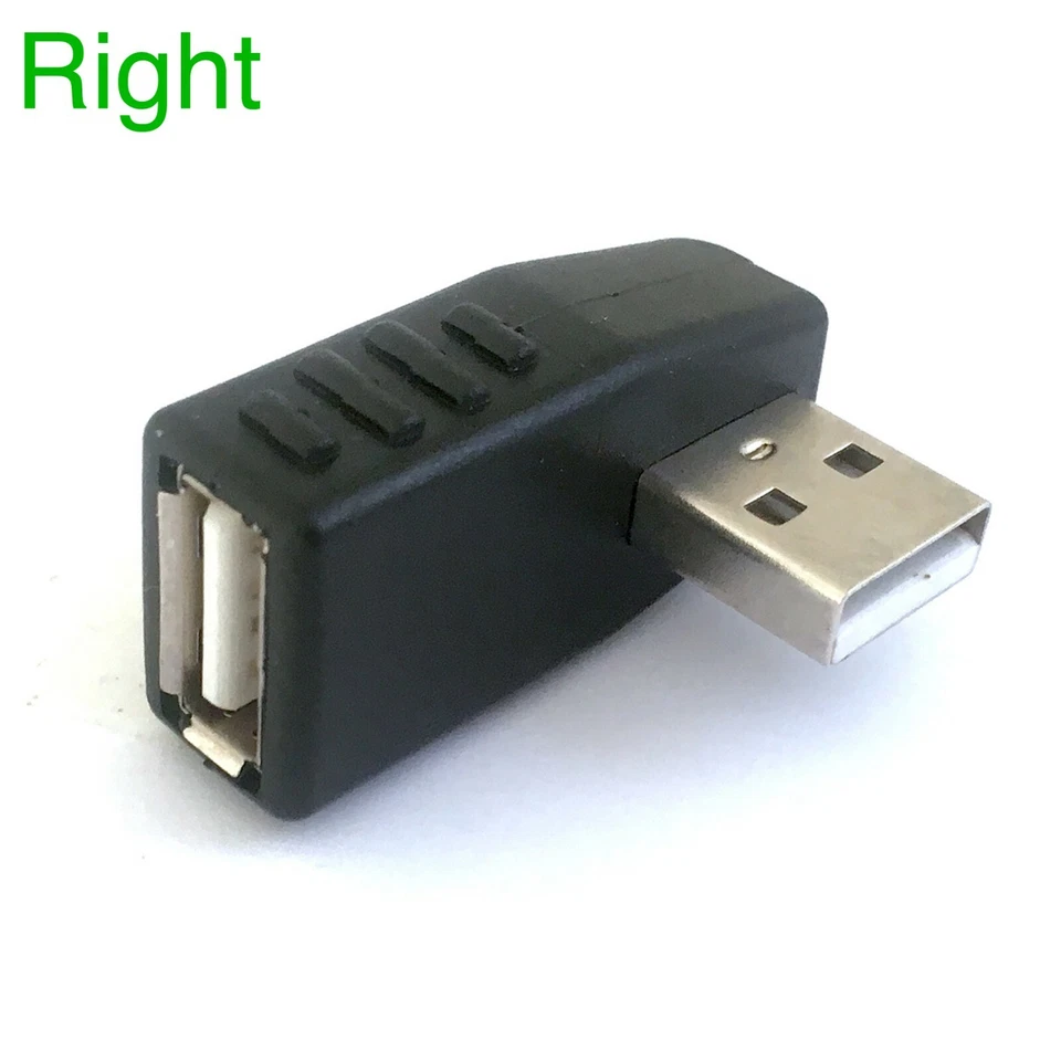 USB A Male to Female Extension Cable 90 Degree Right Angle Adapter Plug Corner - Image 1 of 1