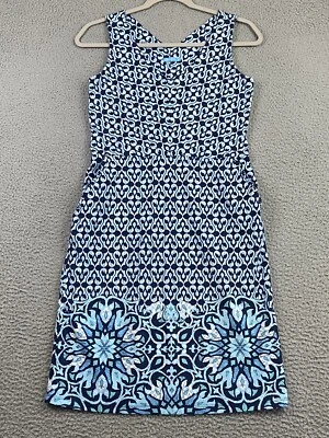 Vestido Vaino J. McLaughlin Mujer XS Azul Blanco Tela Catalina Costero EXCELENTE Foto 1 de 4