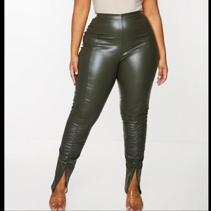 Las mejores ofertas en Pantalones de Cuero Marrón Talla Grande para Mujer |  eBay