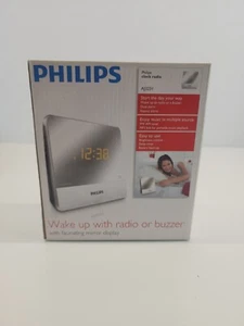 Philips AJ3231 Mirror Finish Dual Digital Alarm Clock AM/FM Radio & AUX - Picture 1 of 8