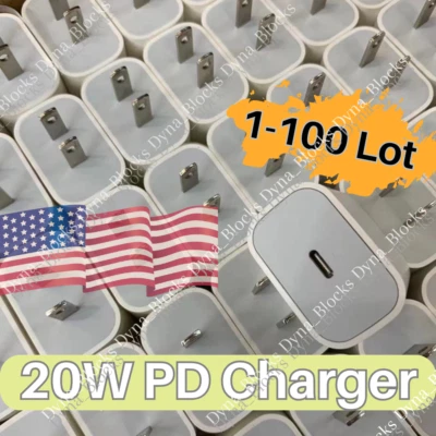 Venta al por mayor a granel para iPhone iPad 20W USB C Tipo C Adaptador de corriente Bloque de cargador rápido Foto 1 de 4