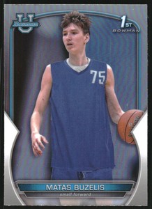 2022-23 Bowman Chrome University Refractors #84 Matas Buzelis