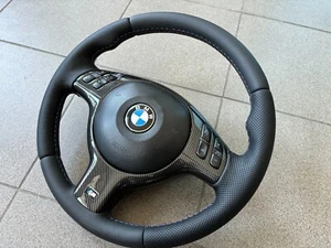 BMW M3 E46 E39 M Sport Steering Wheel ITALIAN Leather CARBON OEM - Picture 1 of 12