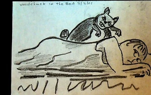 Carl Morse Gay Poet Playwright Original Art Woodchuck in the Bed 2001 - Picture 1 of 1