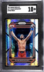 2023 Prizm UFC #177 ISLAM MAKHACHEV Hyper Prizm SGC 10 - Picture 1 of 2