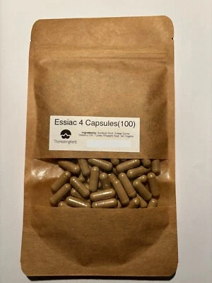 THE HEALING HERB Essiac Tea 4 Herb CAPSULES x 100 Caisse ORIGINAL Formula - All ORGANIC Cert