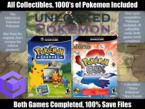 Unlocked GameCube Pokémon 100% Completed Games Save, Box, Channel Memory Card - Picture 1 of 1
