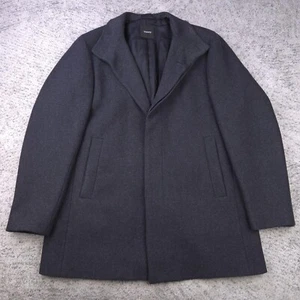 Theory Coat Mens XXL Essential Single Breasted Melton Charcoal Wool Blend Gray - Picture 1 of 10