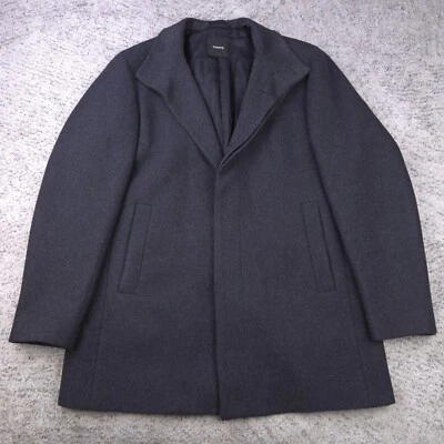 Theory Coat Mens XXL Essential Single Breasted Melton Charcoal Wool Blend Gray - Image 1 of 4