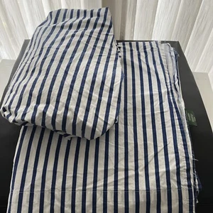 Sábana bajera plana vintage Polo Ralph Lauren azul y blanco doble usada - Imagen 1 de 6