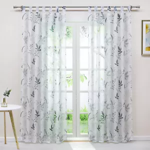 Gardine mit Ösen Kräuselband Schlaufen Dekoschal Vorhänge Wohnzimmer Weiß Modern - Bild 1 von 11
